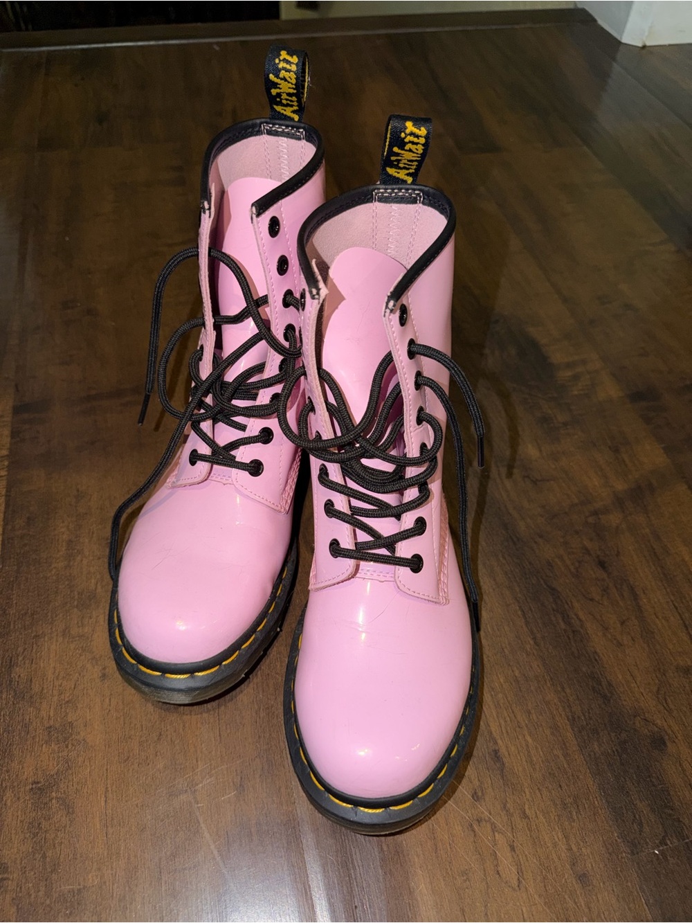 Dr. Martens Pink Lace-Up Size 8 Combat Boots